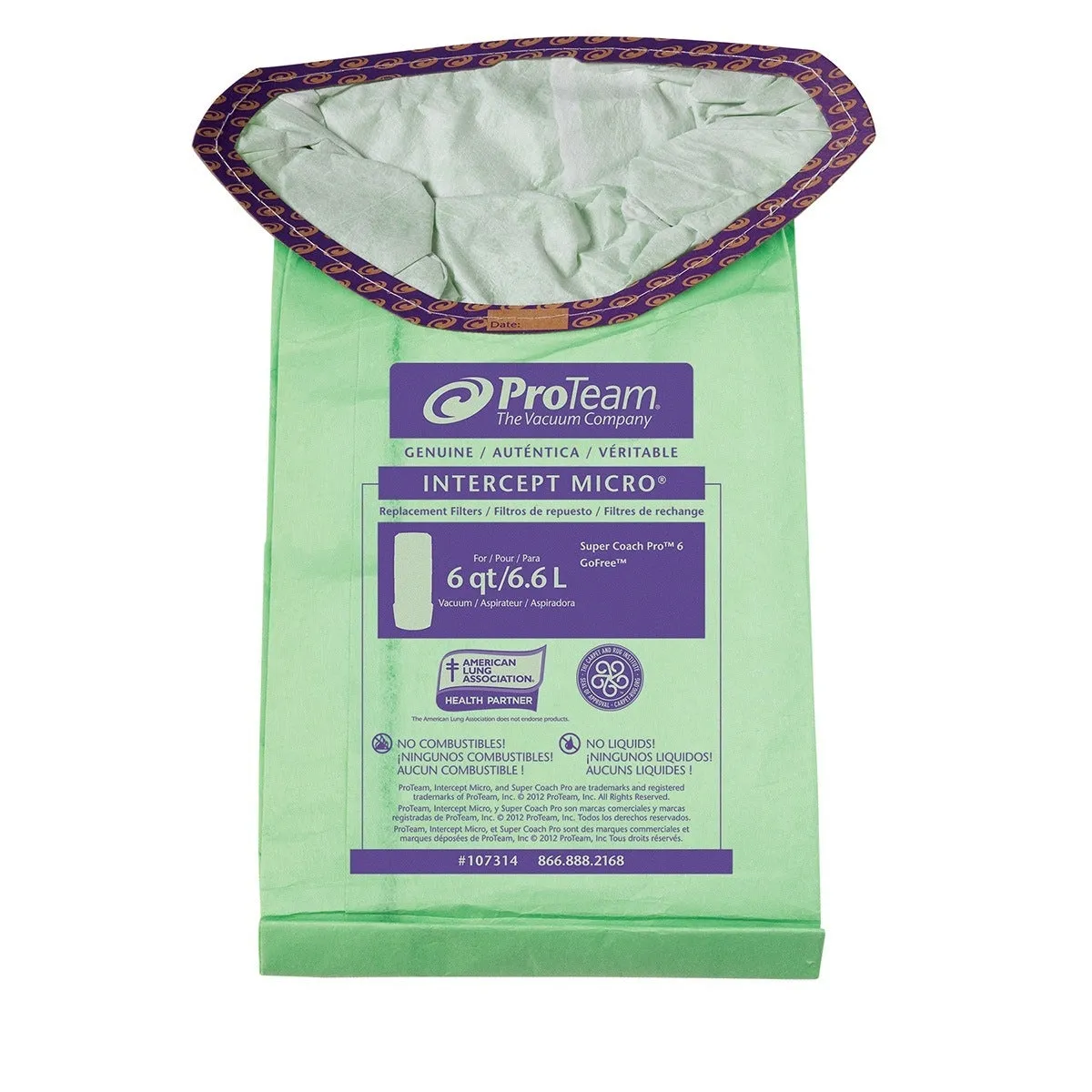 ProTeam® Super Coach Pro, GoFit & GoFree® Flex Pro 6 Qt. Backpack Vacuum Bags - Packs of 10