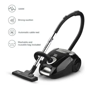 RAF Canister Vacuum Cleaner, 3200Watts, Black