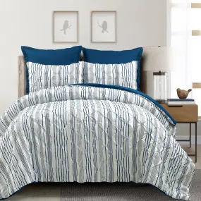 Ravello Pintuck Stripe 5 Piece Comforter Set