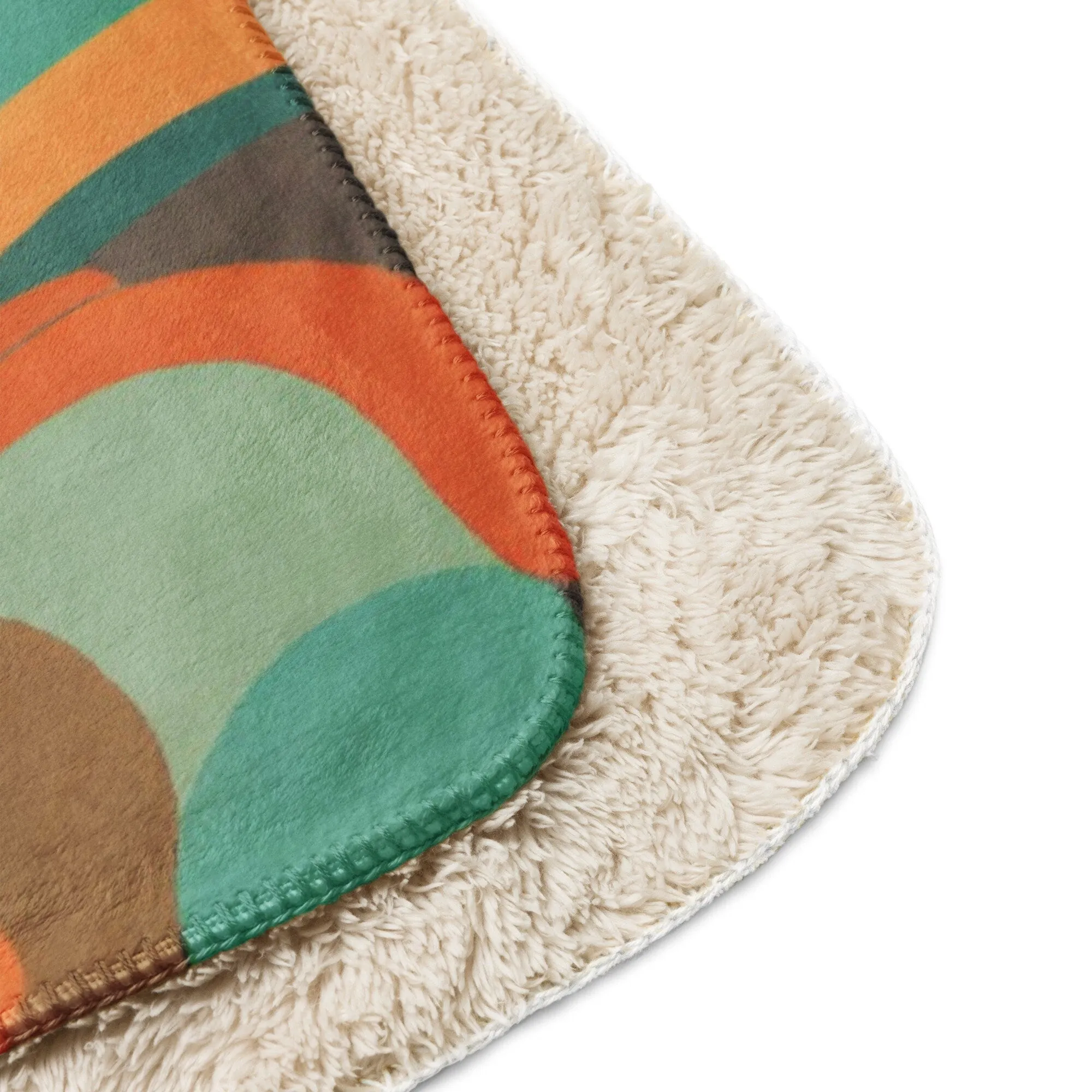 Retro Verve Sherpa Blanket with Vibrant Abstract Print