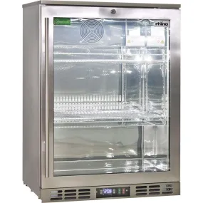 Rhino 129 Litre Single Heated Glass Door SS Bar Fridge - SG1-HD