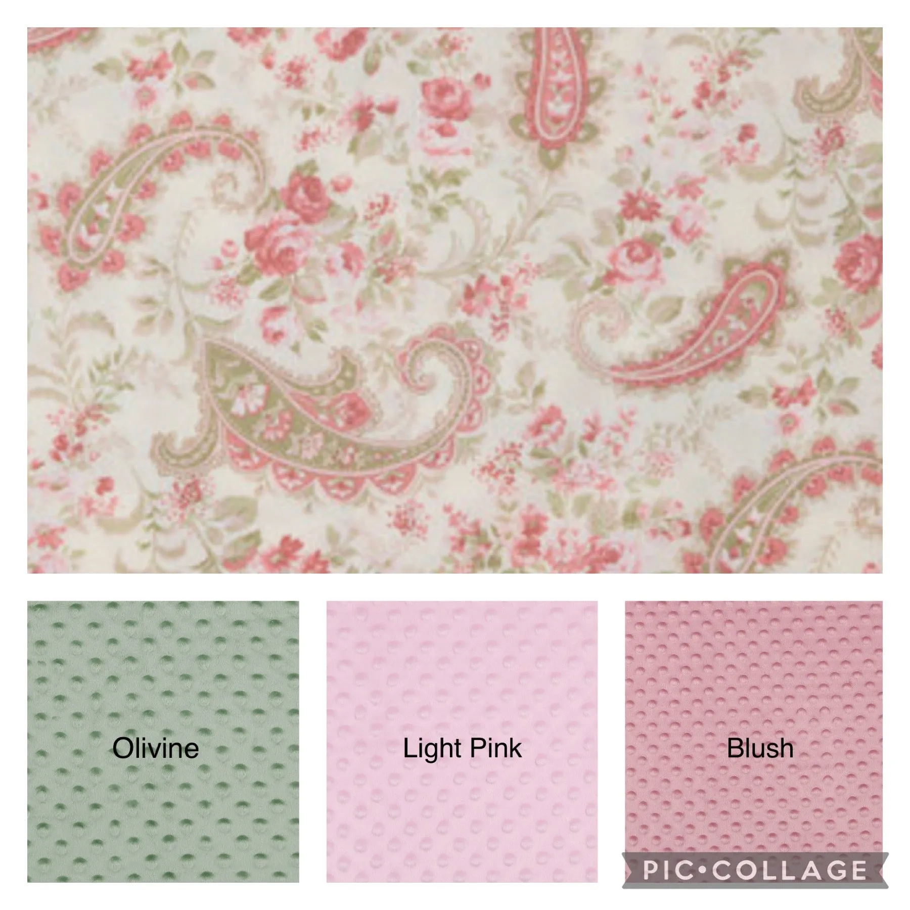 Rose Paisley Calico- Weighted Blanket or Lap Pad Cotton Fabric - Toddler, Child, Teen, Adult -Dot Minky - Anxiety, Sleep.