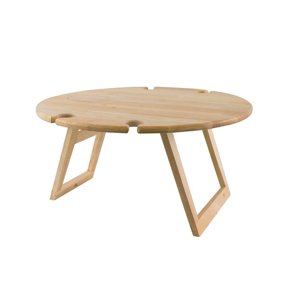 Round 4 Person Folding Rubberwood Picnic Table