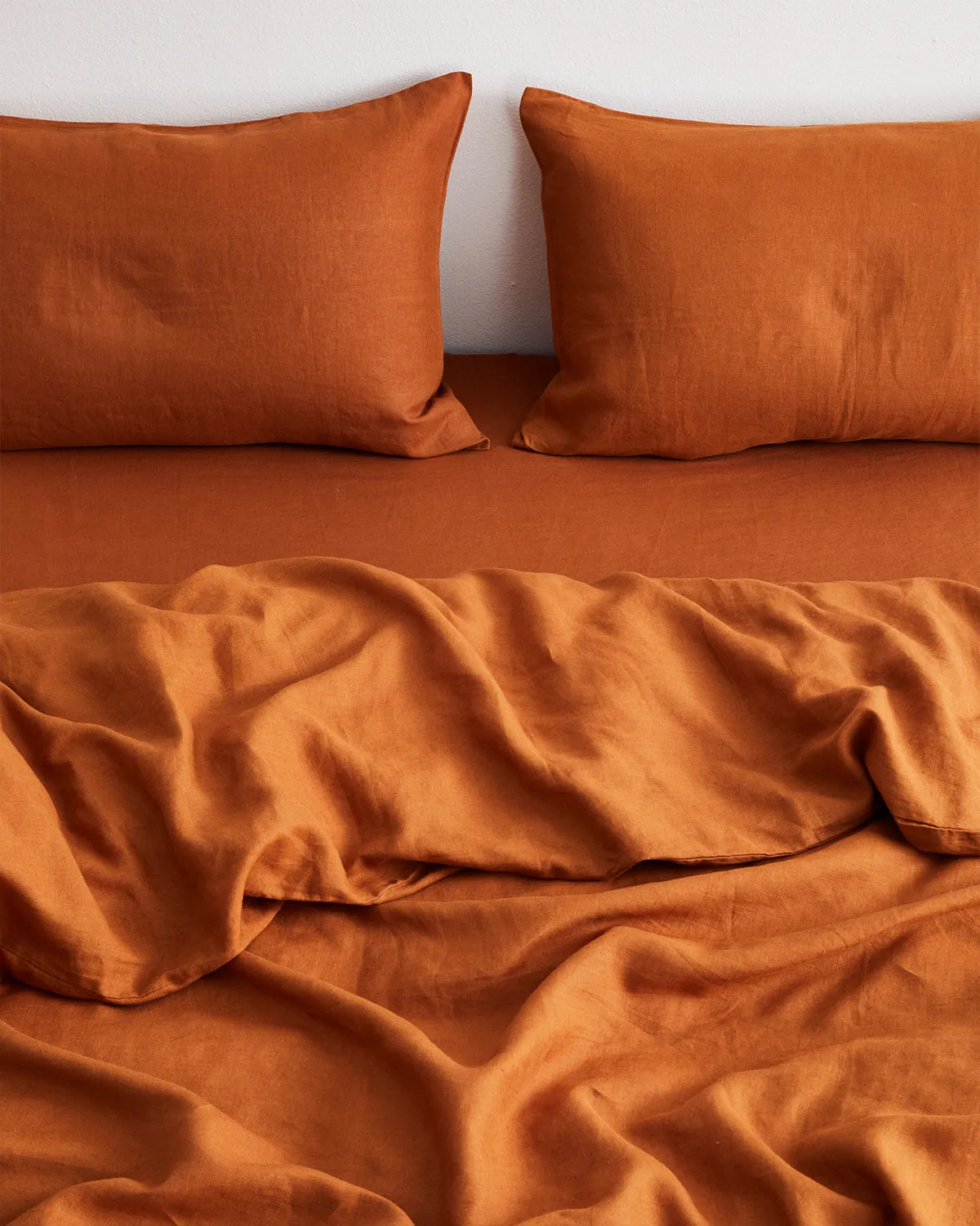 Rust 100% French Flax Linen Bedding Set