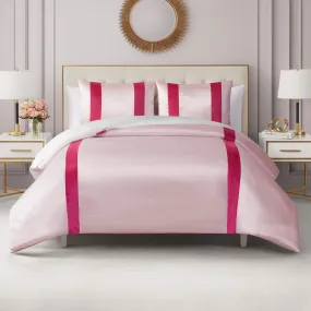 Satin Velvet Stripe Comforter Set