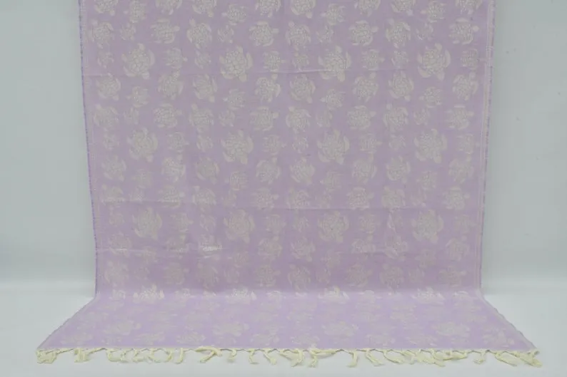 Sea Turtle Lilac 100% Cotton Towel