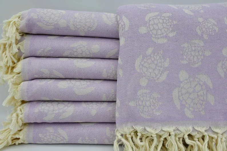 Sea Turtle Lilac 100% Cotton Towel