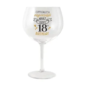 Sip Celebration 18th Balloon Glass