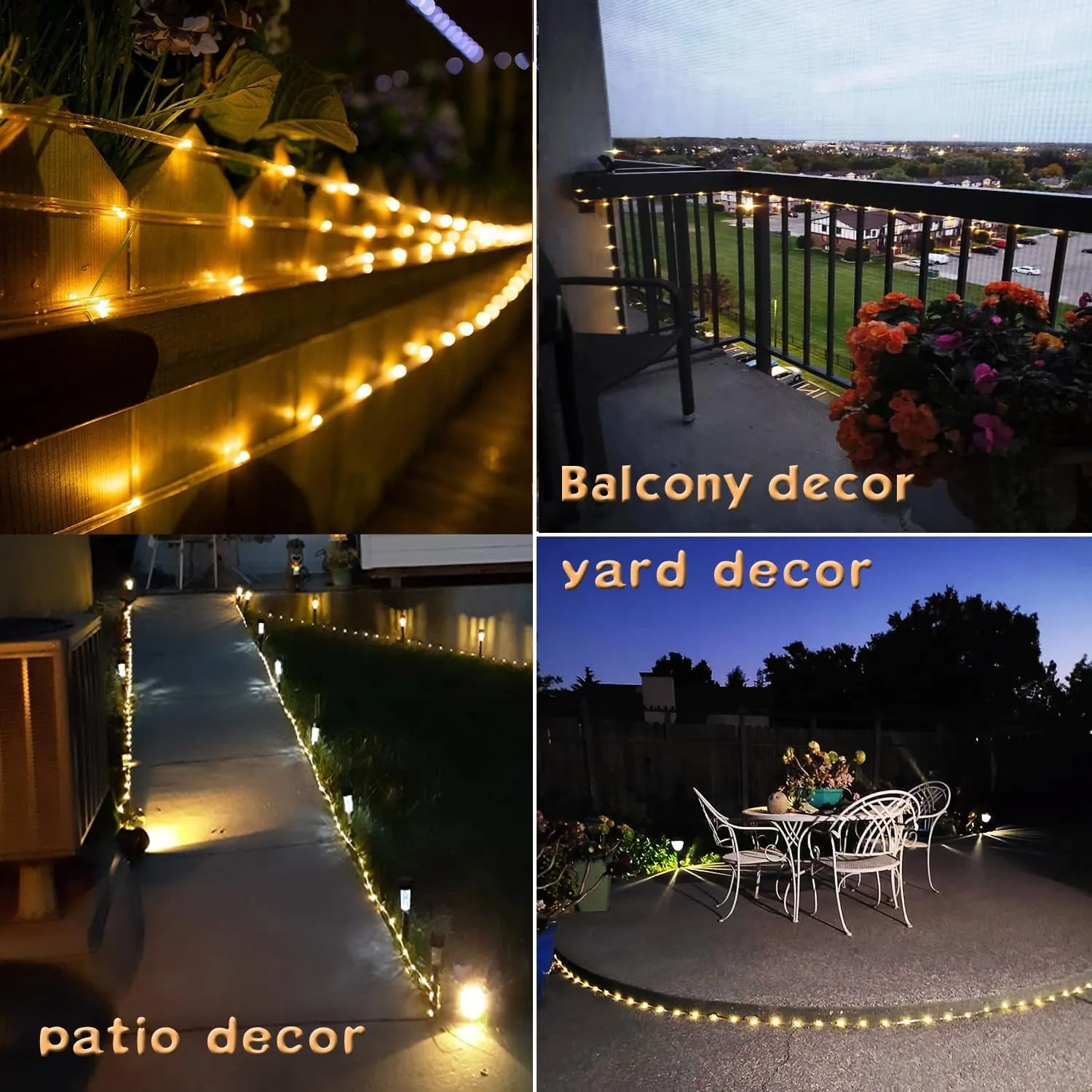 Solar Rope Lights Waterproof IP65 39FT 100Leds Outdoor LED ‎Solar Outdoor Lights for Party Garden Yard Home Wedding Christmas Halloween Holiday Tree Decoration Lighting