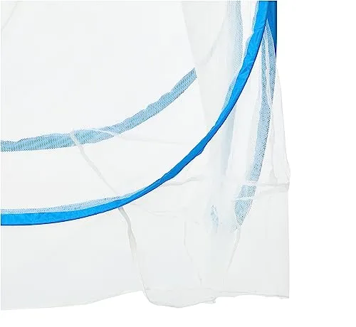 SOLIMO Mosquito NET for Single Bed | Single Bed Size Foldable MACHARDANI | Polyester 30GSM Strong NET | Plastic Coated Corrosion Resistant Wire - Blue