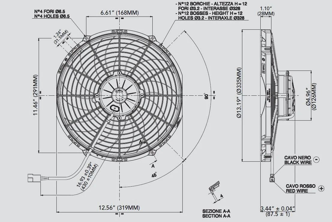 SPAL Electric Radiator Fan (12" - Puller Style - High Performance - 1451 CFM) 30102029