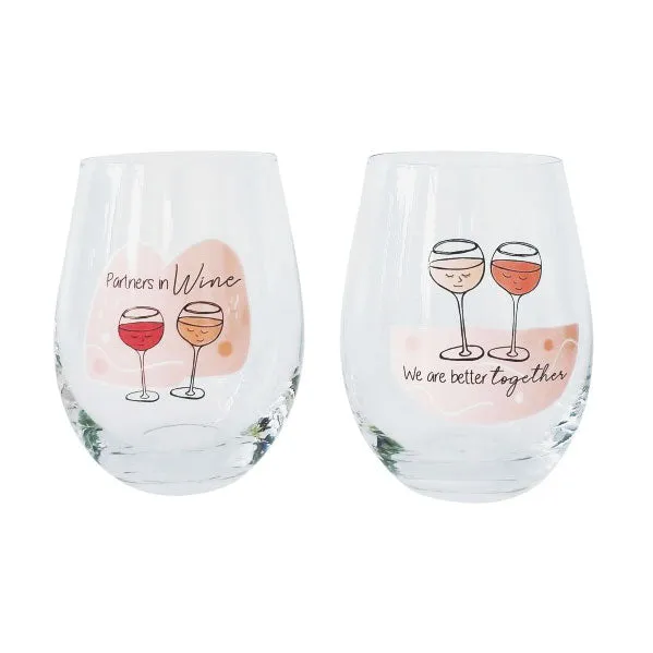 Stemless Wine Glass Set - Partners In Wine