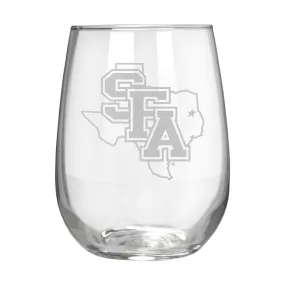 Stephen F Austin Lumberjacks 17 oz. Stemless Wine Glass