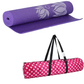 Strauss Yoga Mat 6MM,(Floral Blue) and Cooling Towel, 80 cm, (Blue)