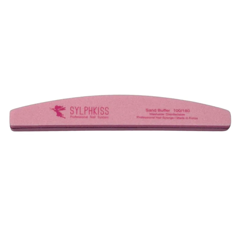 Sylphkiss Half Moon Sponge File 100/180 Pink 1pc