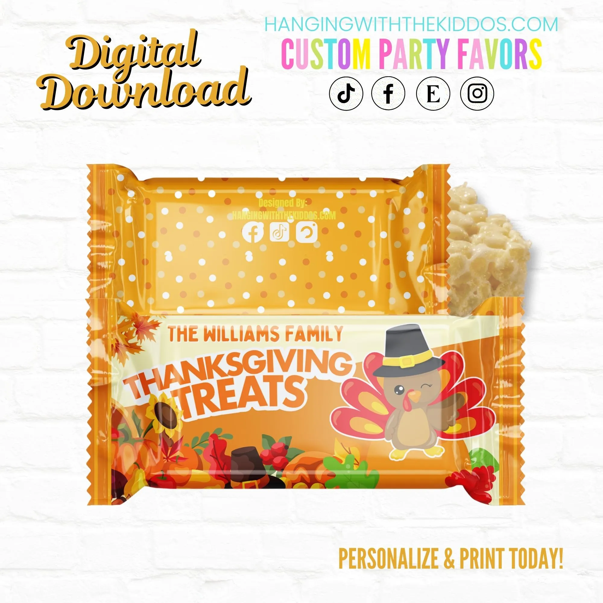 Thanksgiving Dinner Party Favors Bundle| Digital Download