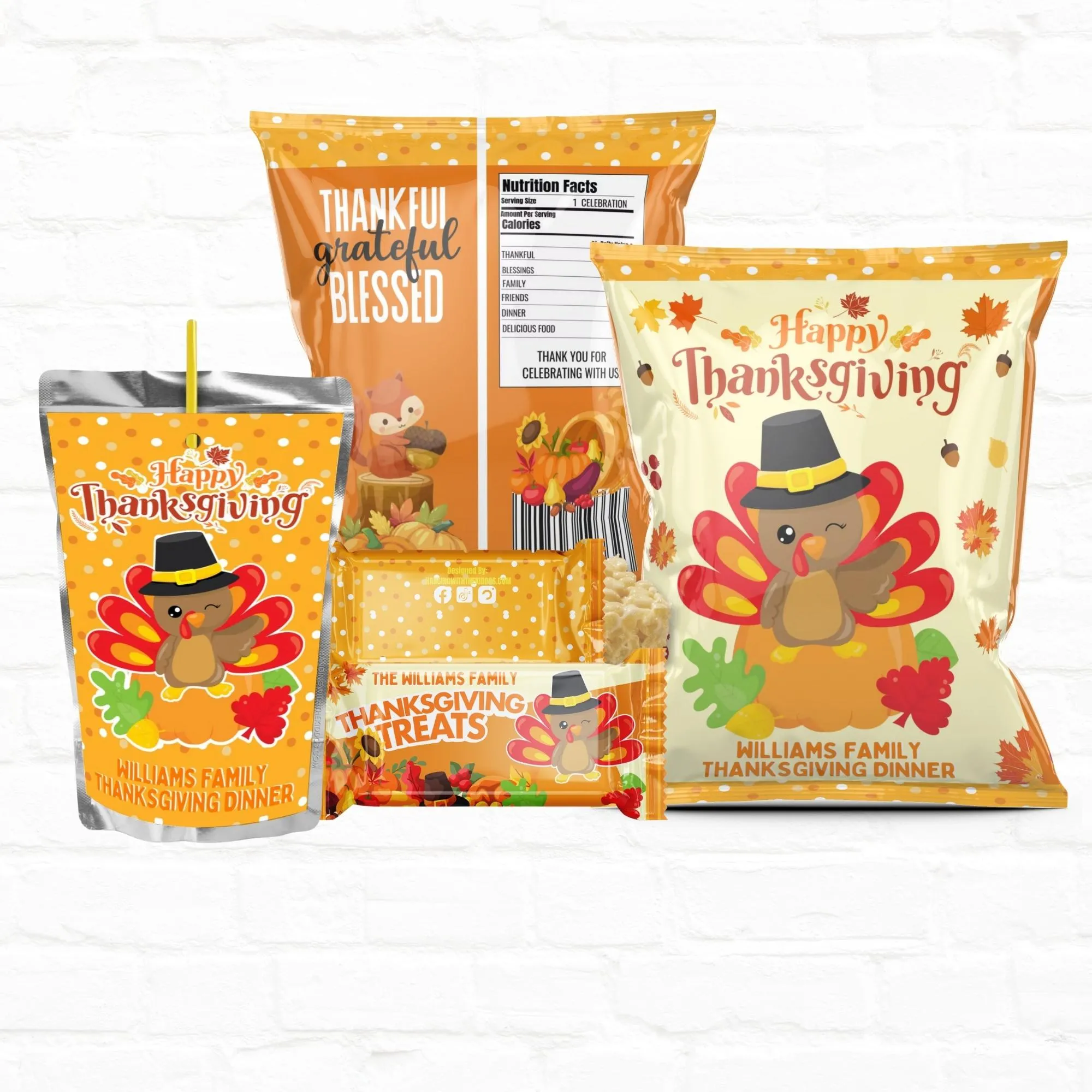 Thanksgiving Dinner Party Favors Bundle| Digital Download