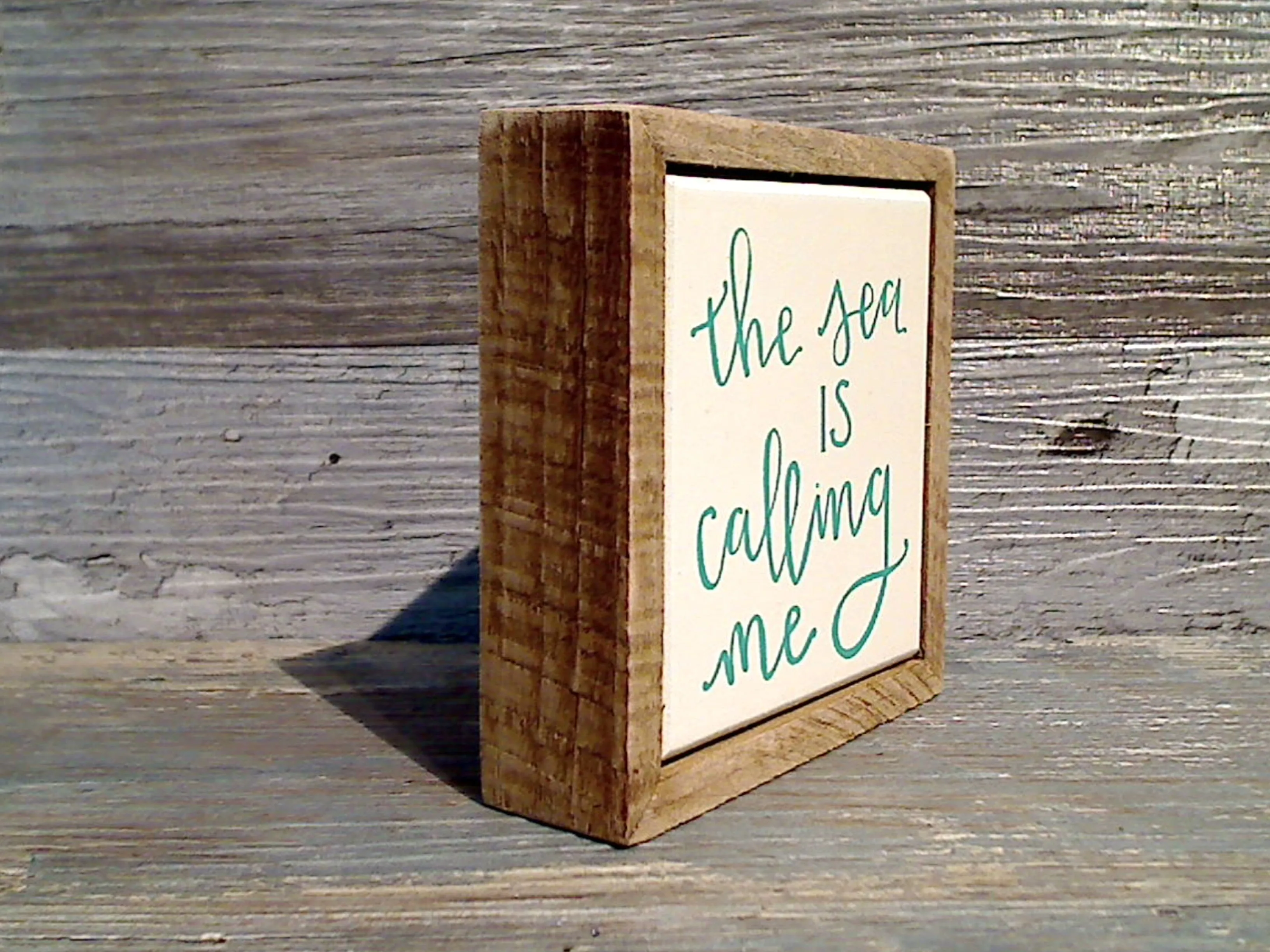 The Sea Is Calling Me 3.5" x 3.25" Mini Box Sign