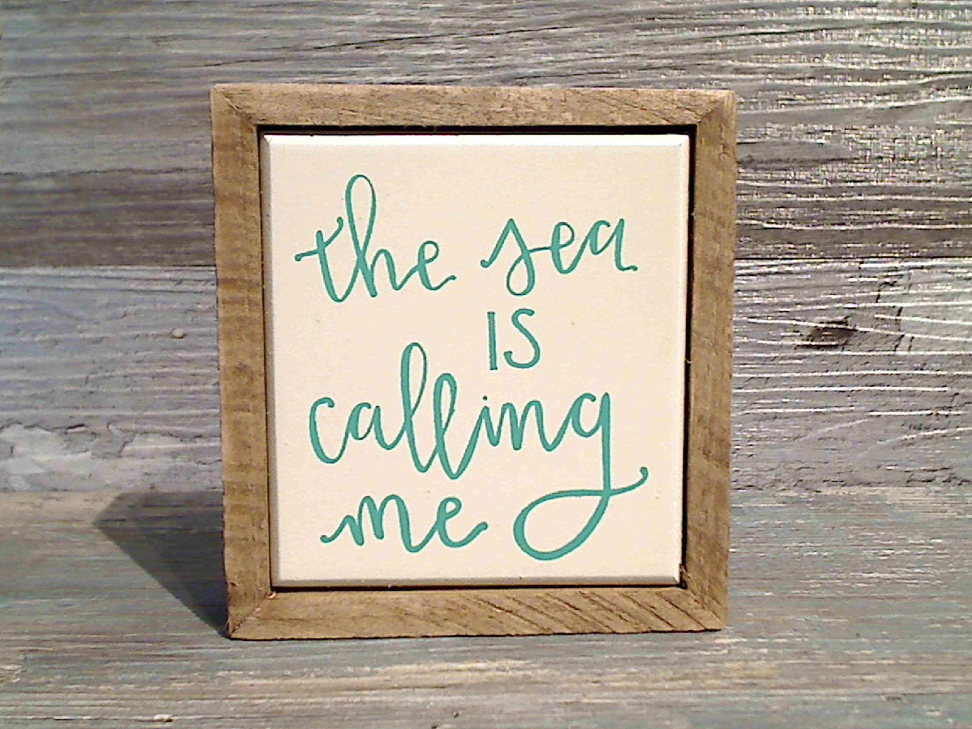 The Sea Is Calling Me 3.5" x 3.25" Mini Box Sign