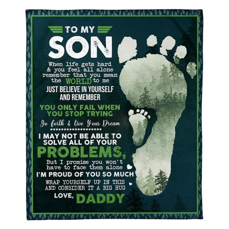 To My Son - From Dad - Footprintblanket - A324 - Premium Blanket