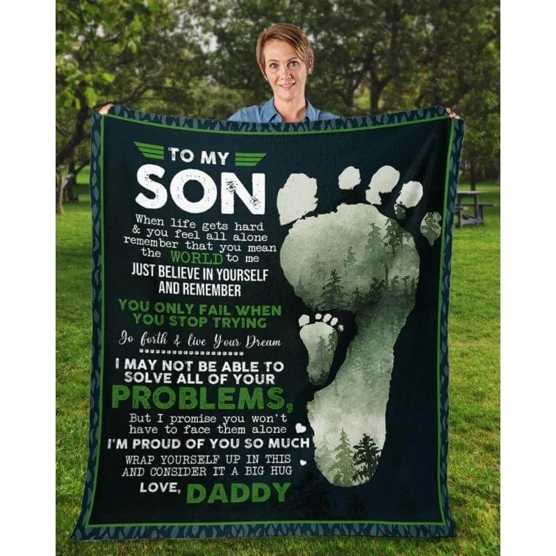 To My Son - From Dad - Footprintblanket - A324 - Premium Blanket