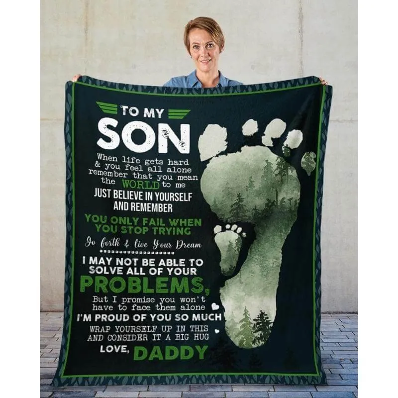 To My Son - From Dad - Footprintblanket - A324 - Premium Blanket