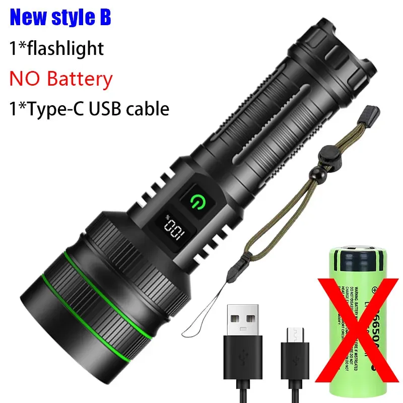 USB Rechargeable LED Flashlights High Lumens Super Bright Tactical Handheld Flash Light Zoomable,Waterproof  Emergency Lantern