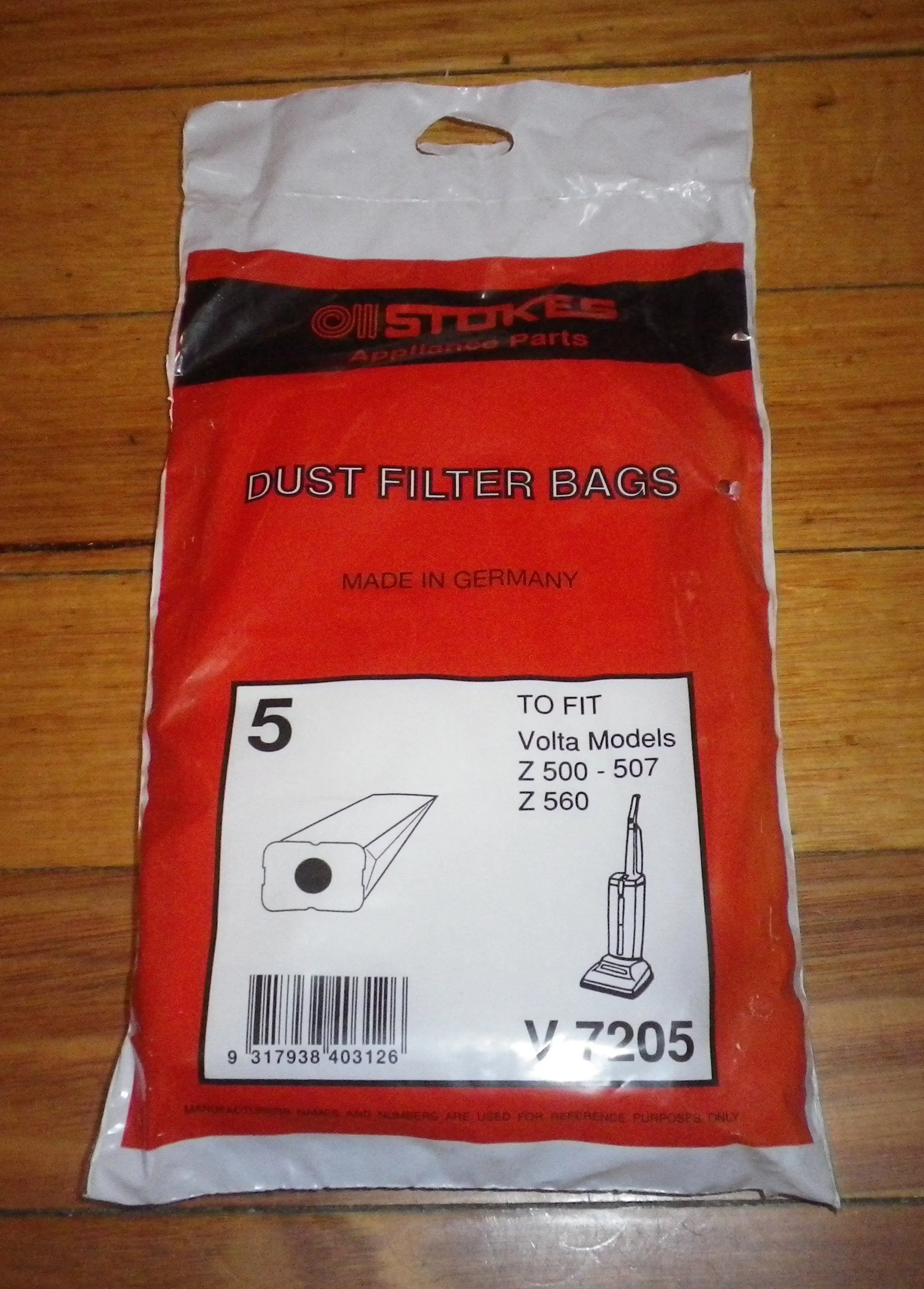 Volta U500 - U509, U560 Upright Vacuum Bags (Pkt 5) - Part # V7205