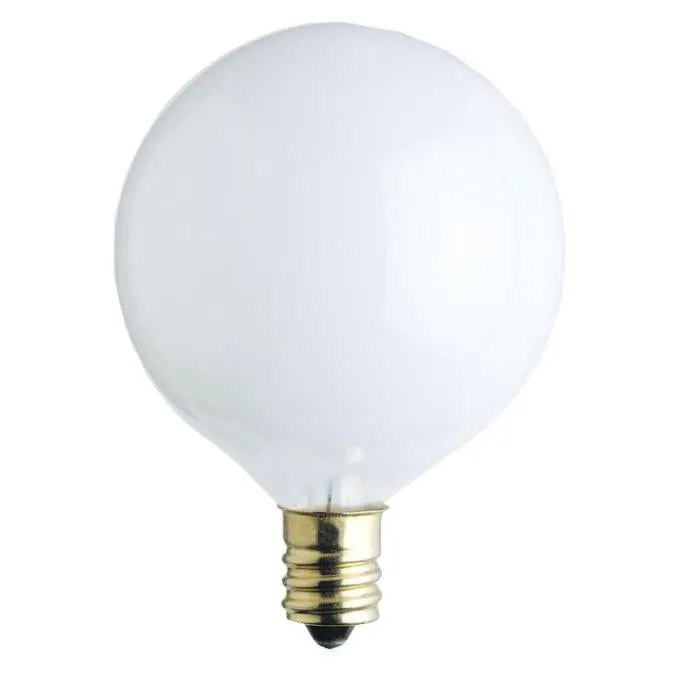 Westinghouse 0381400 15 Watt Incandescent G16 1/2 Globe - 2650 Kelvin - Warm White - 95 Lumens - E12-Candelabra Base - 120 Volt - Box