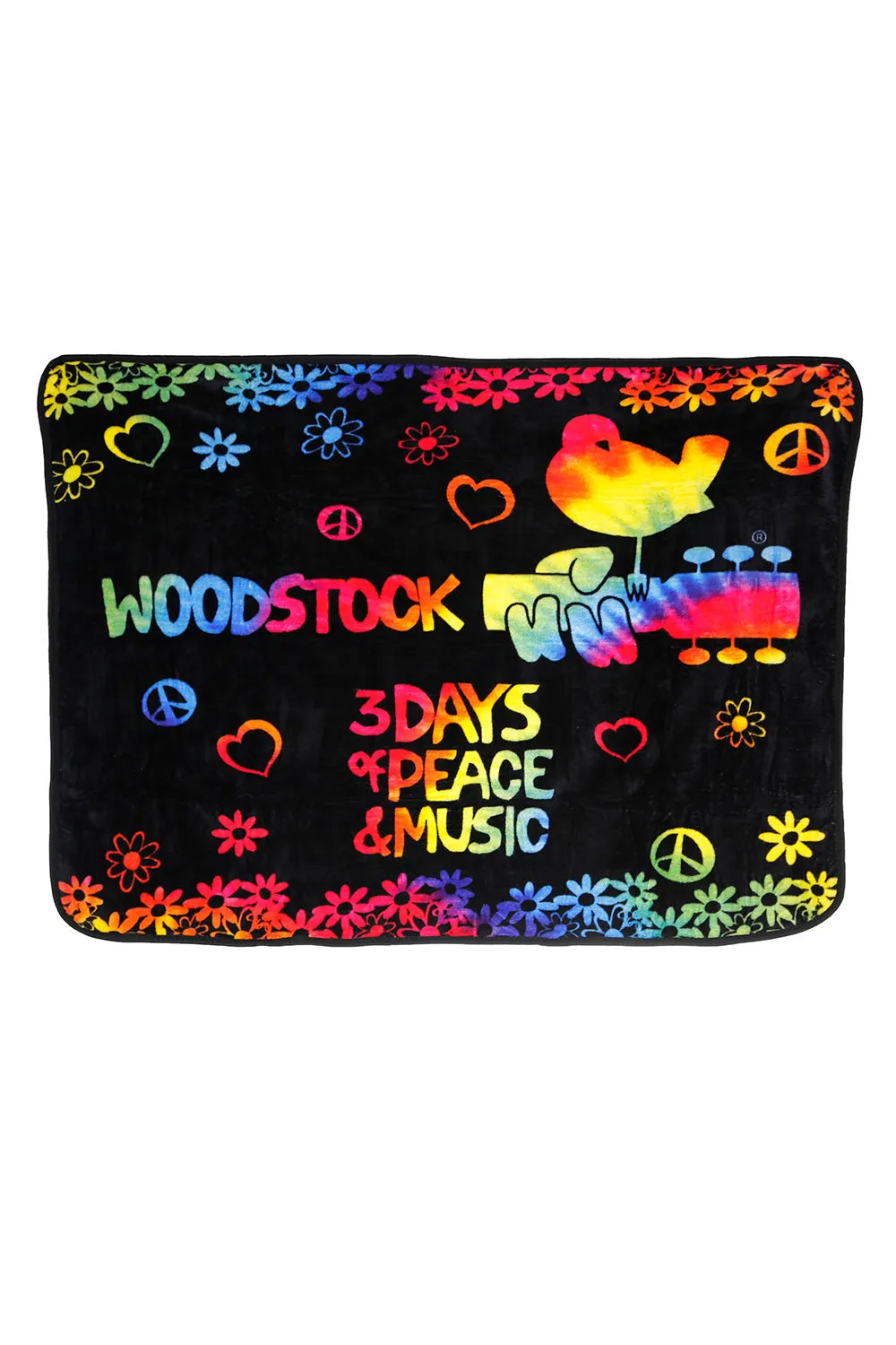 Woodstock Fleece Throw Blanket 3 Days Of Peace