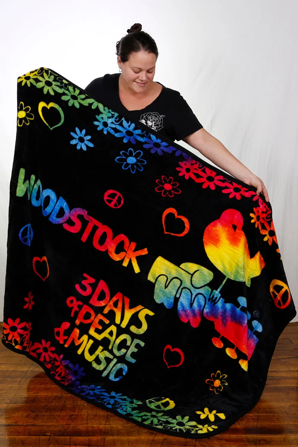 Woodstock Fleece Throw Blanket 3 Days Of Peace