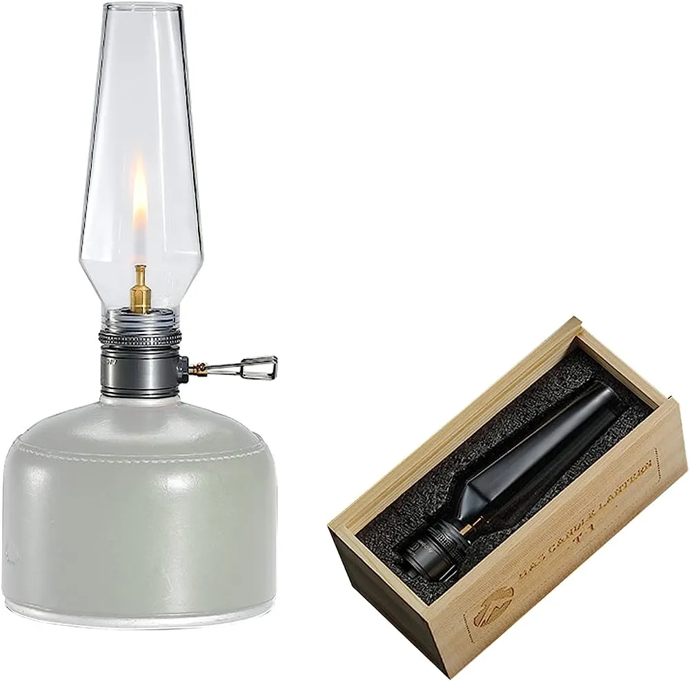 [Y.E.S] Campingmoon Camping Gas Lantern w/ Wooden Case